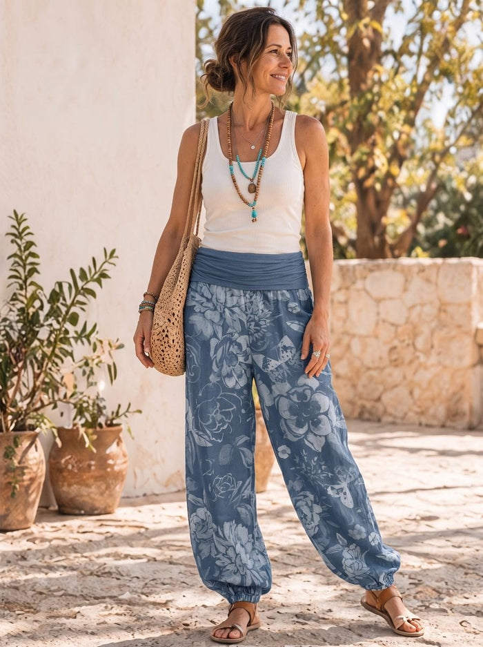 Peony harem pants worn