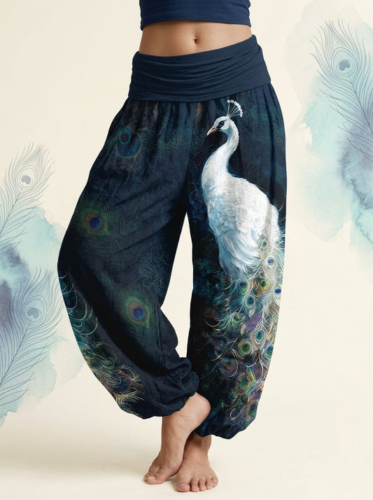 Peacock Cotton Harem Pants in Midnight Blue