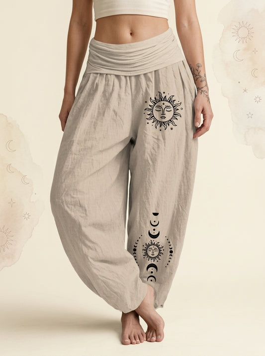 Sun & Moon Cotton Harem Pants in Tan