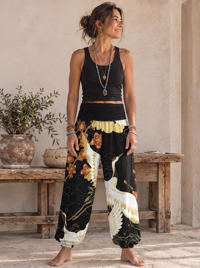 Crane and Cloud harem pants worn