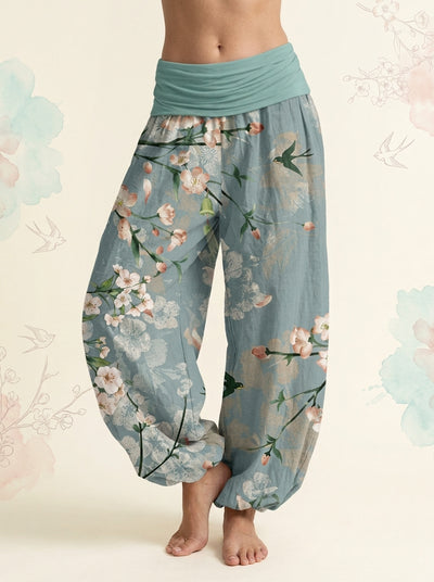 Peach Blossom Cotton Harem Pants