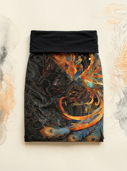 Phoenix Cotton Harem Pants in Black, folded flat