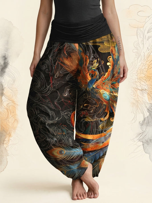Phoenix Cotton Harem Pants in Black