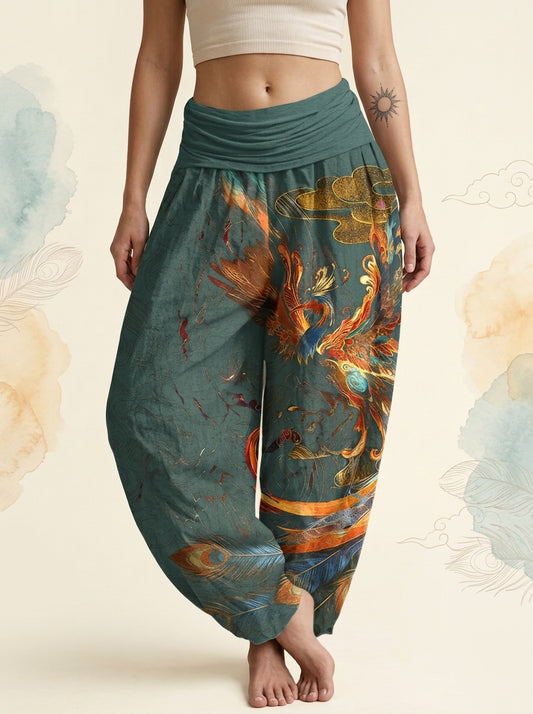 Phoenix Cotton Harem Pants in Cadet Blue