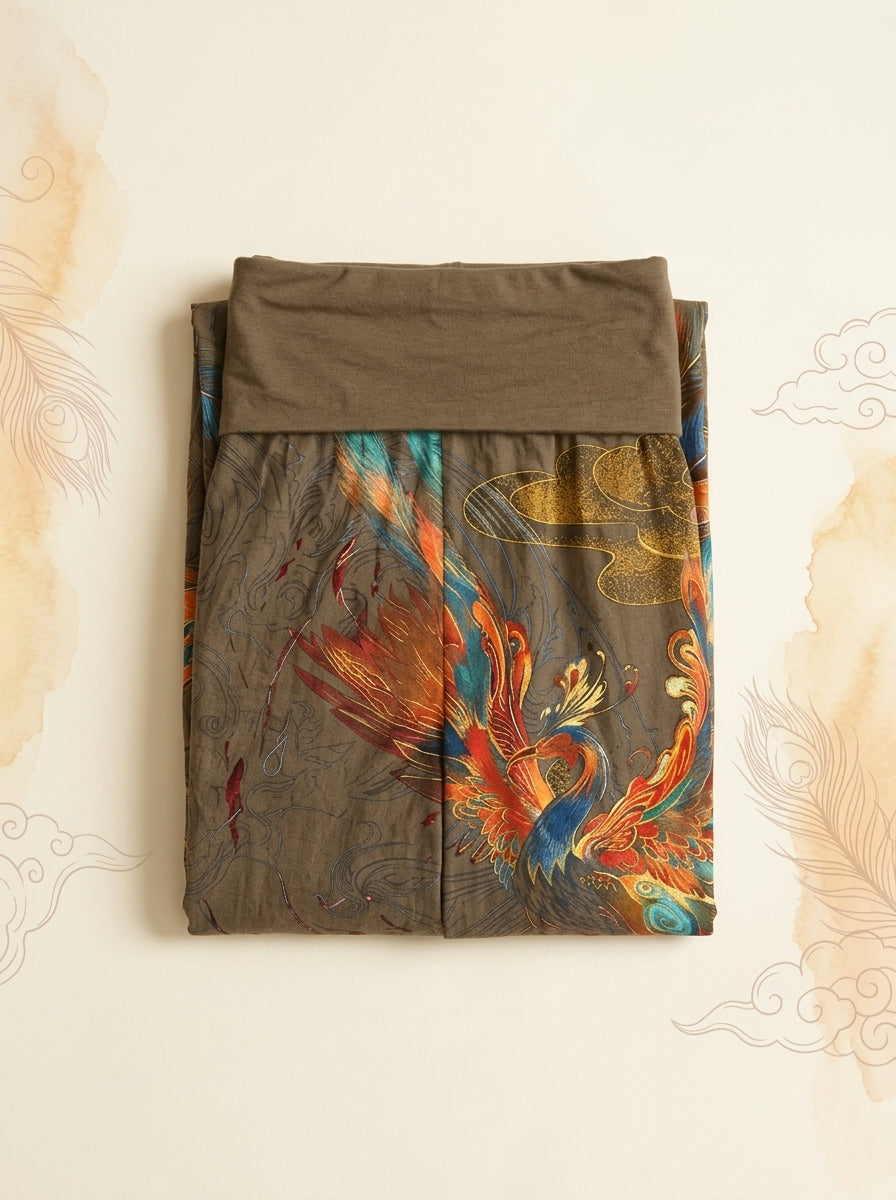 Phoenix Cotton Harem Pants in Peru, folded flat