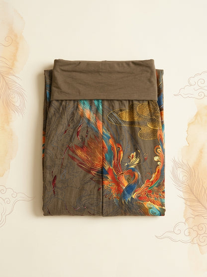 Phoenix Cotton Harem Pants in Peru, folded flat