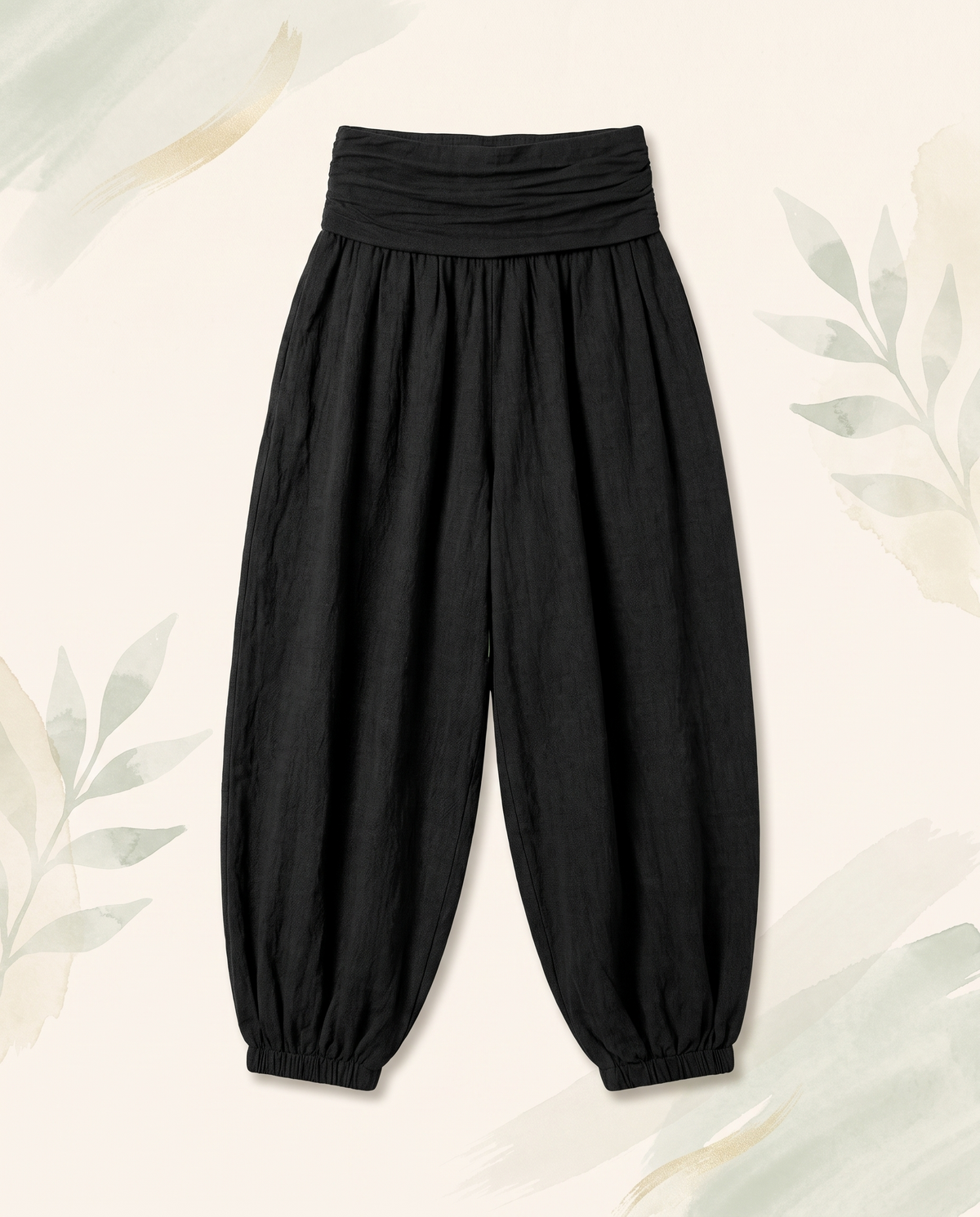 Plain Cotton Harem Pants — flat-lay view