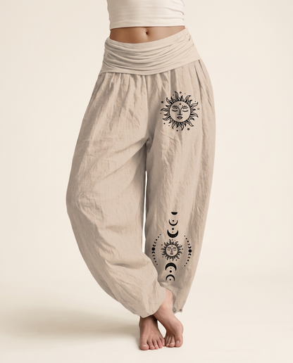 Sun & Moon Cotton Harem Pants — worn by a model