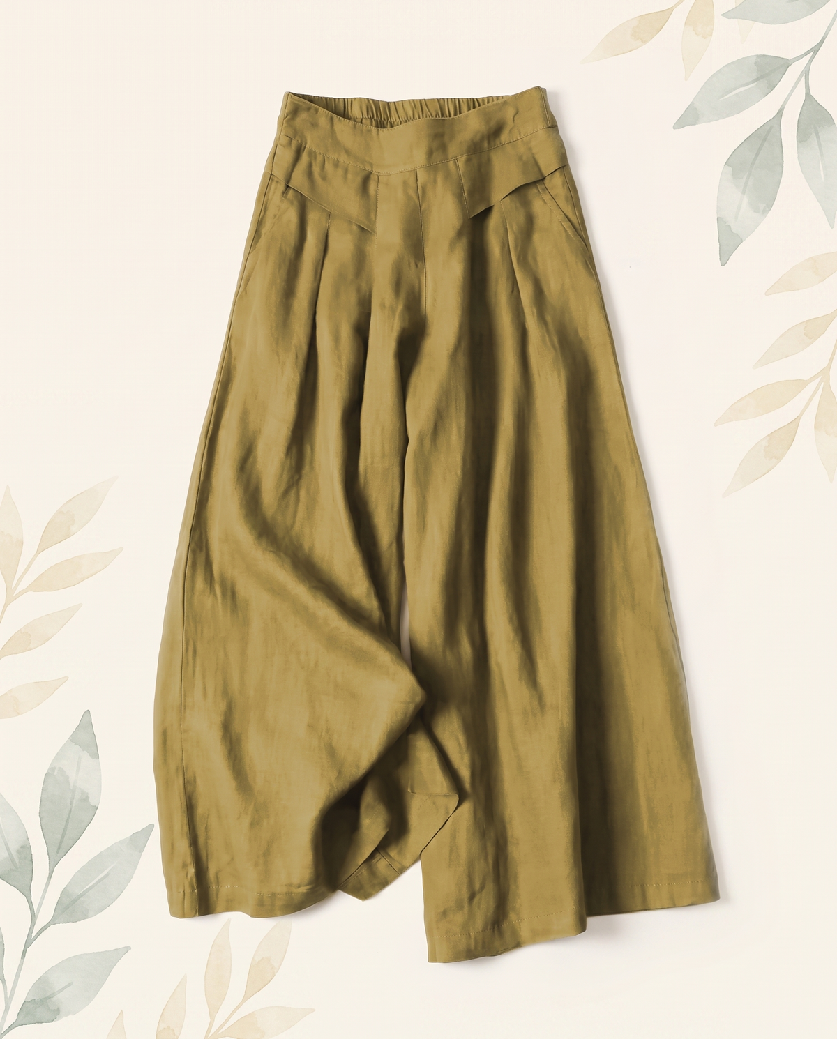 Cotton-Linen Wide-Leg Pants with Pockets — alternate view