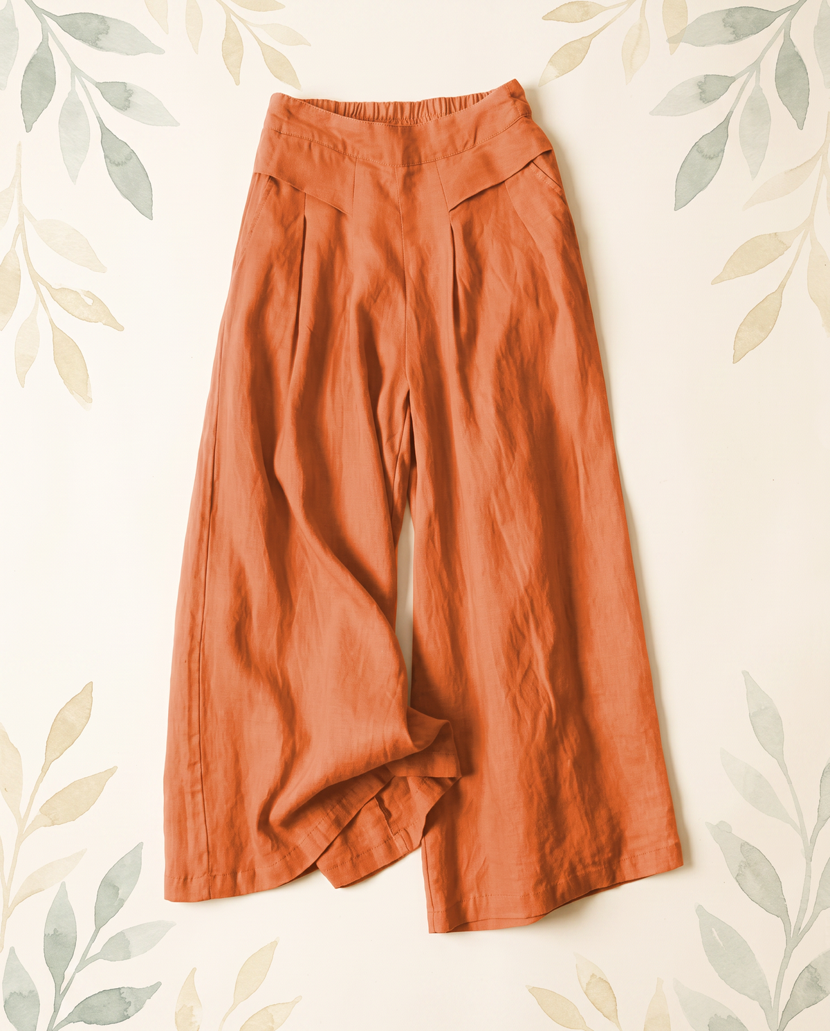 Cotton-Linen Wide-Leg Pants with Pockets — alternate view