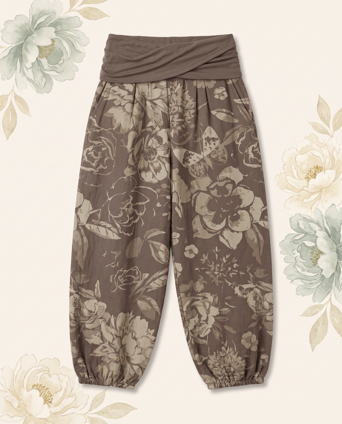 Peony Cotton Harem Pants — alternate view