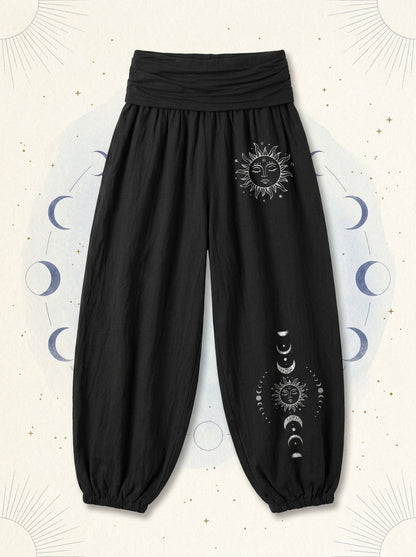 Sun & Moon Cotton Harem Pants — flat-lay view