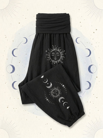 Sun & Moon Cotton Harem Pants — folded view