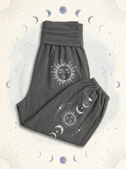 Sun & Moon Cotton Harem Pants — folded view