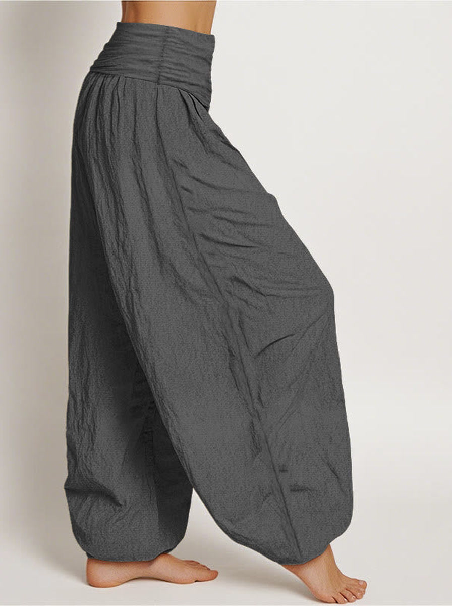 Sun & Moon Cotton Harem Pants — back model view