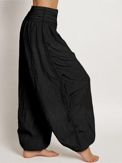 Lotus Unalome Cotton Harem Pants — side model view