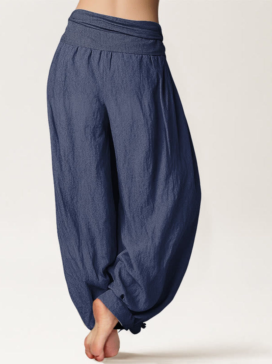 Lotus Unalome Cotton Harem Pants — back model view