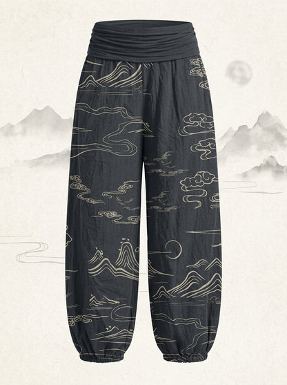 Mountain Moon Cotton Harem Pants — product-only view
